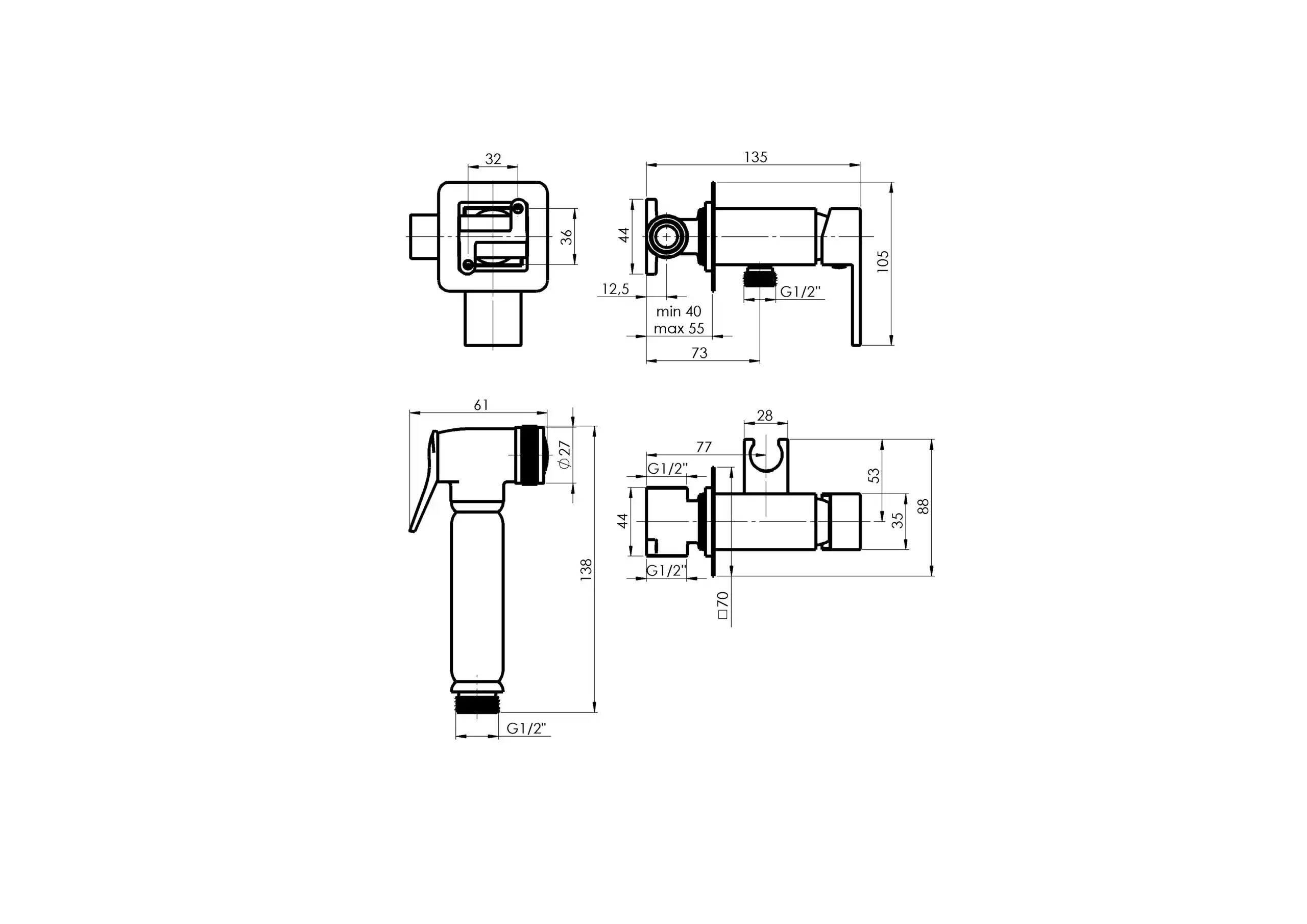 Rubineta - Bidet faucet MODENA (BK) – 2. kép