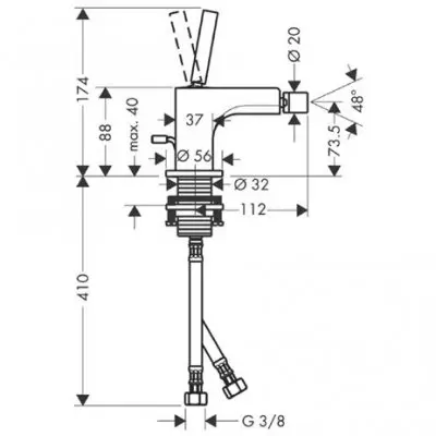 Axor - Citterio - Bidé csaptelep - 39210000 – 2. kép