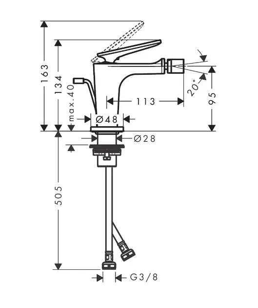 Axor - Citterio C - Bidé csaptelep - 49211000 – 2. kép