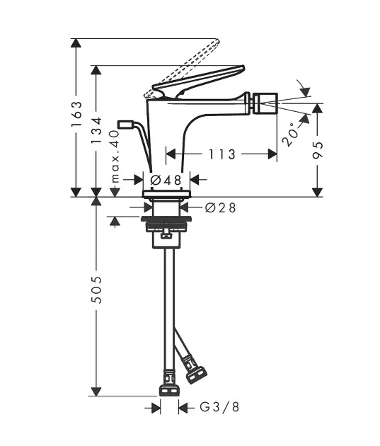 Axor - Citterio C - Bidé csaptelep - 49211140 – 2. kép