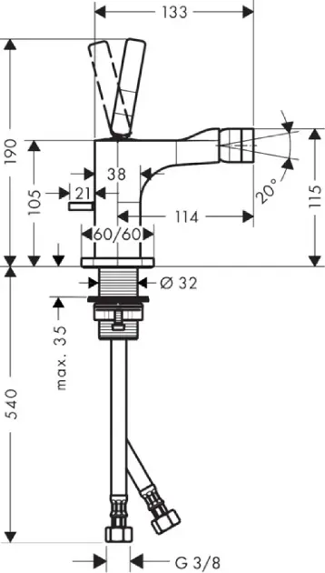 Axor - Citterio E - Bidé csaptelep - 36120000 – 2. kép
