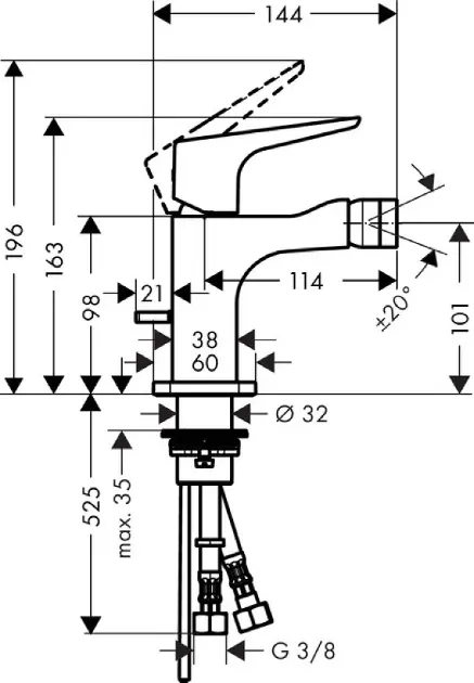 Axor - Citterio E - Bidé csaptelep - 36121000 – 2. kép