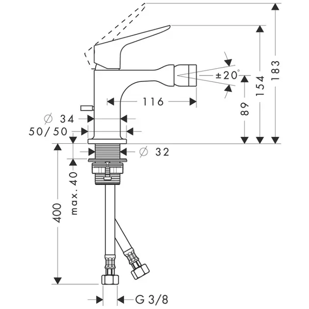 Axor - Citterio M - Bidé csaptelep - 34210000 – 2. kép