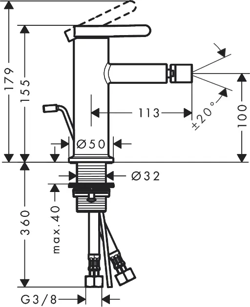 Axor - One - Bidé csaptelep - 48210000 – 2. kép
