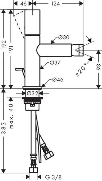 Axor - Uno - Bidé csaptelep - 45200820 – 2. kép