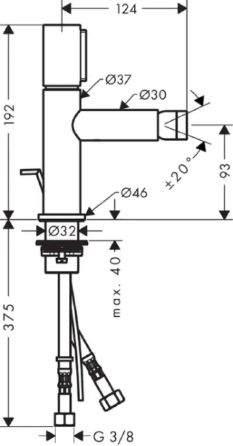 Axor - Uno - Bidé csaptelep - 45210820 – 2. kép