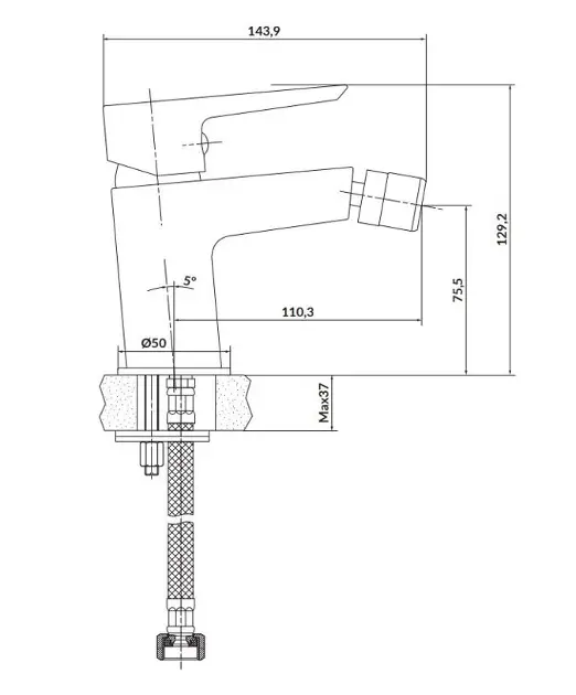 Cersanit - Mille - Bidé csaptelep - S951-347 – 2. kép