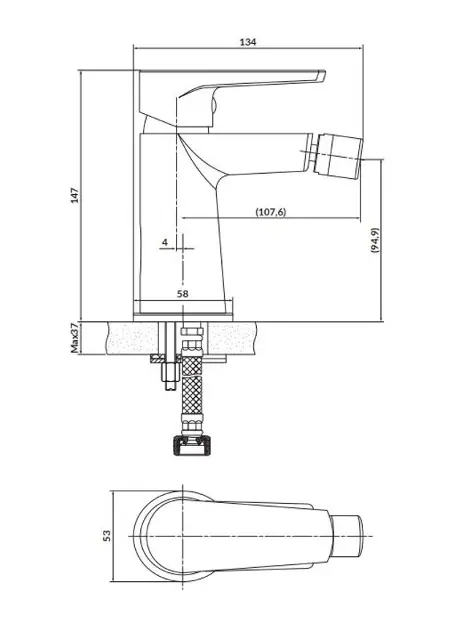 Cersanit - Moduo - Bidé csaptelep - S951-351 – 2. kép