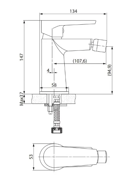 Cersanit - Moduo - Bidé csaptelep - S951-570 – 2. kép