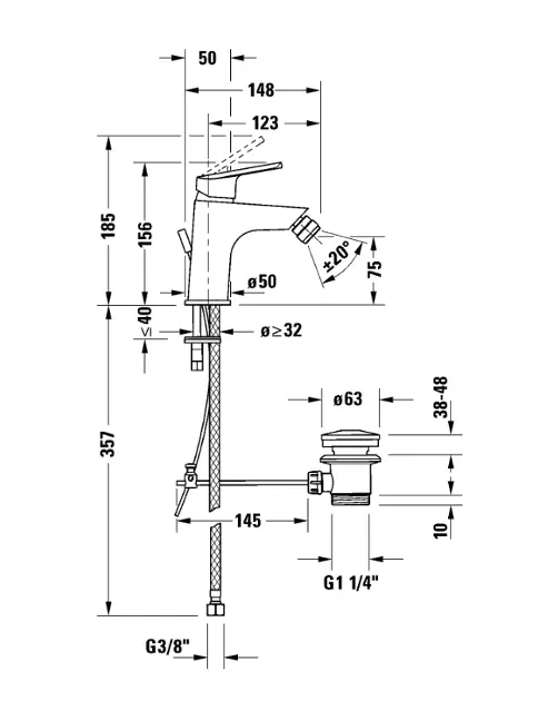Duravit - DuraStyle Basic - Bidé csaptelep - N12400001010 – 2. kép