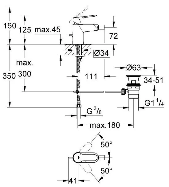 Grohe - BauLoop - Bidé csaptelep - 23338000 – 2. kép