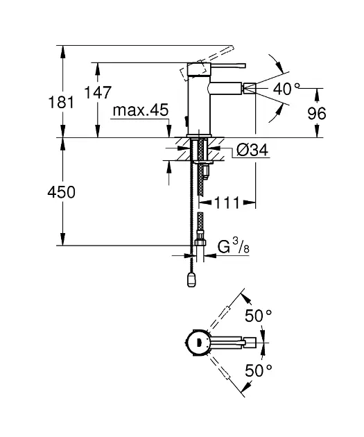 Grohe - Essence - Bidé csaptelep - 32934001 – 2. kép
