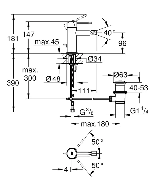 Grohe - Essence - Bidé csaptelep - 32935DC1 – 2. kép