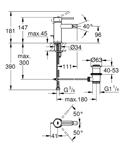 Grohe - Essence - Bidé csaptelep - 32935GL1 – 2. kép