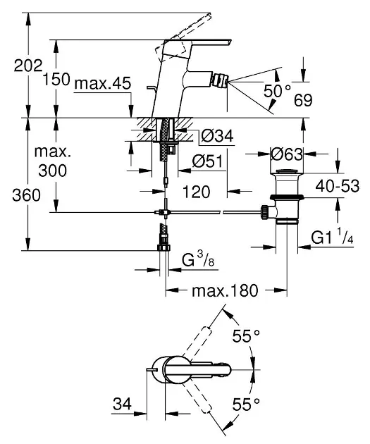 Grohe - Feel - Bidé csaptelep - 32558000 – 2. kép