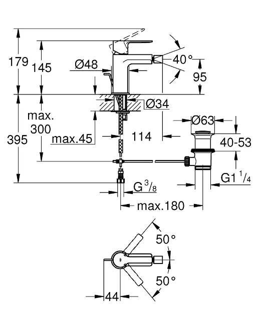 Grohe - Lineare - Bidé csaptelep - 33848AL1 – 2. kép
