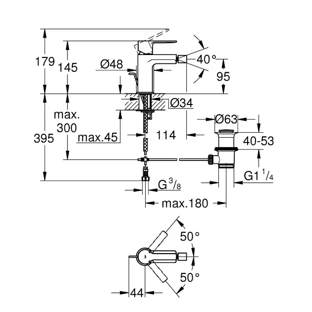 Grohe - Lineare - Bidé csaptelep - 33848DC1 – 2. kép