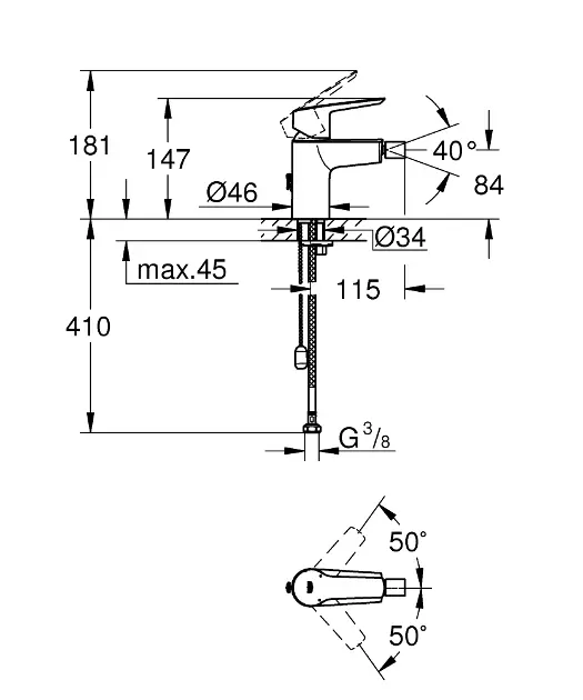 Grohe - QuickFix Start - Bidé csaptelep - 32281002 – 2. kép