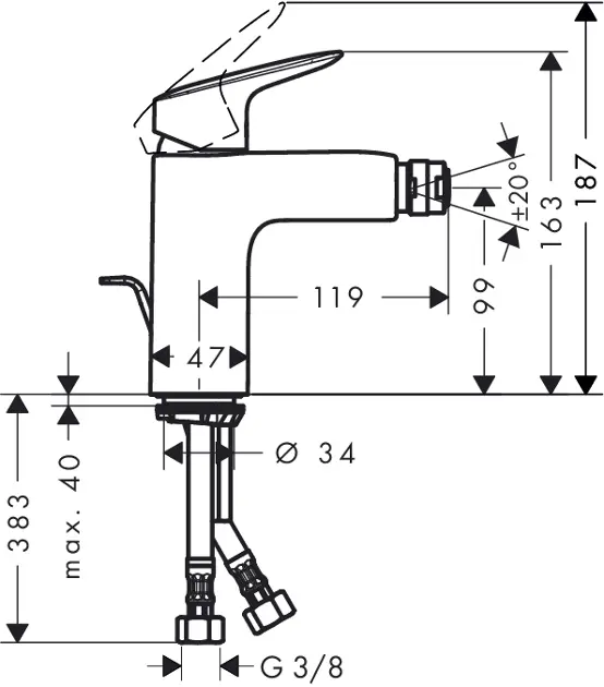 Hansgrohe - Logis - Bidé csaptelep - 71200000 – 2. kép