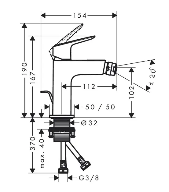 Hansgrohe - Logis - Bidé csaptelep - 71201670 – 2. kép