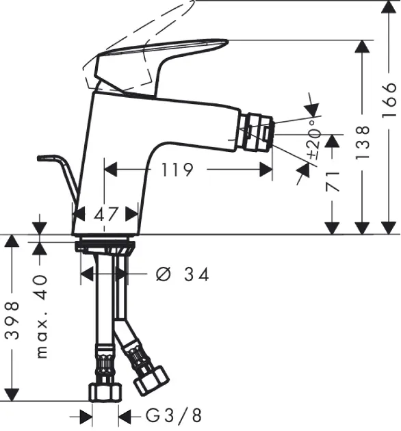 Hansgrohe - Logis - Bidé csaptelep - 71204000 – 2. kép