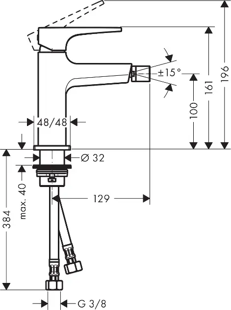 Hansgrohe - Metropol - Bidé csaptelep - 32520700 – 2. kép