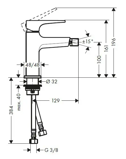 Hansgrohe - Metropol - Bidé csaptelep - 74520000 – 2. kép