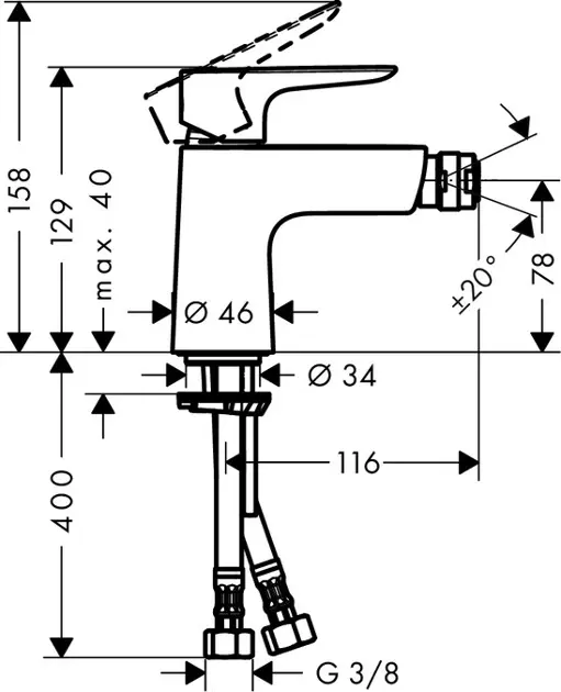 Hansgrohe - Talis E - Bidé csaptelep - 71721000 – 2. kép
