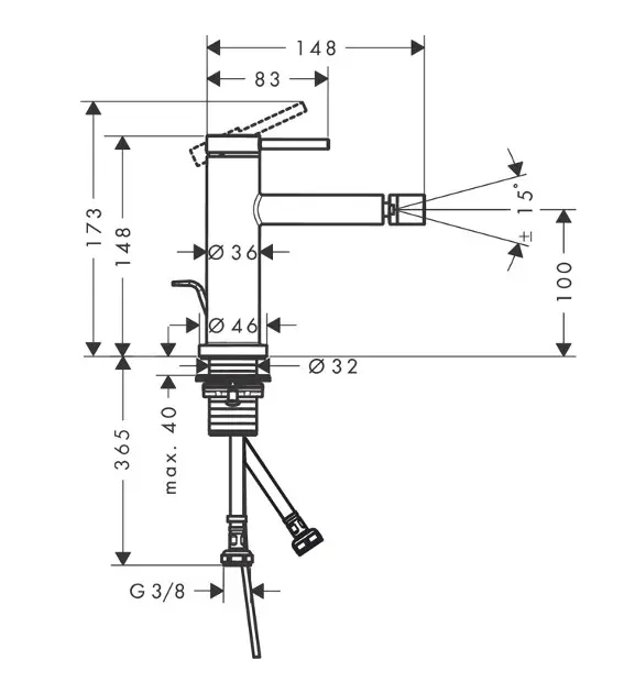 Hansgrohe - Tecturis S - Bidé csaptelep - 73201670 – 2. kép