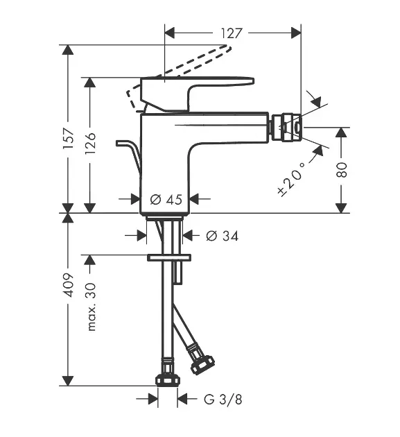 Hansgrohe - Vernis Blend - Bidé csaptelep - 71218000 – 2. kép
