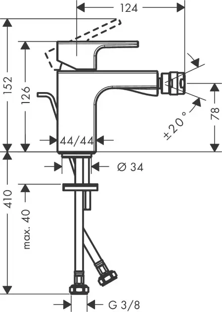 Hansgrohe - Vernis Shape - Bidé csaptelep - 71211000 – 2. kép