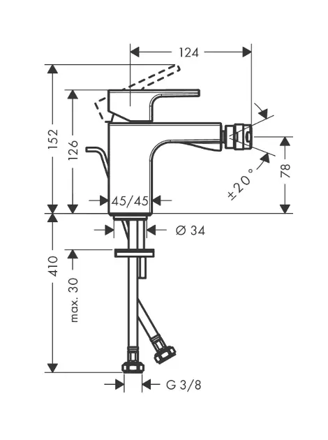 Hansgrohe - Vernis Shape - Bidé csaptelep - 71219670 – 2. kép