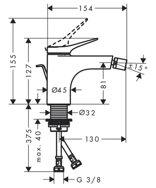 Hansgrohe - Vivenis - Bidé csaptelep - 75200000 – 2. kép