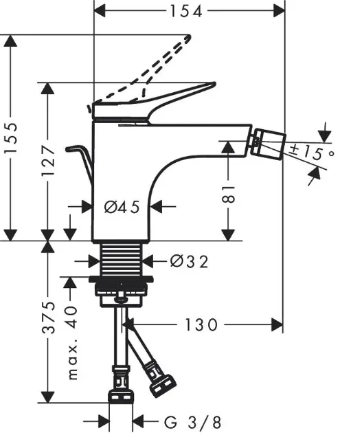 Hansgrohe - Vivenis - Bidé csaptelep - 75200340 – 2. kép