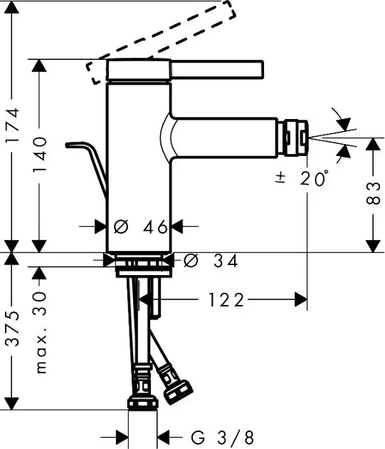 Hansgrohe - Zesis S - Bidé csaptelep - 74201000 – 2. kép