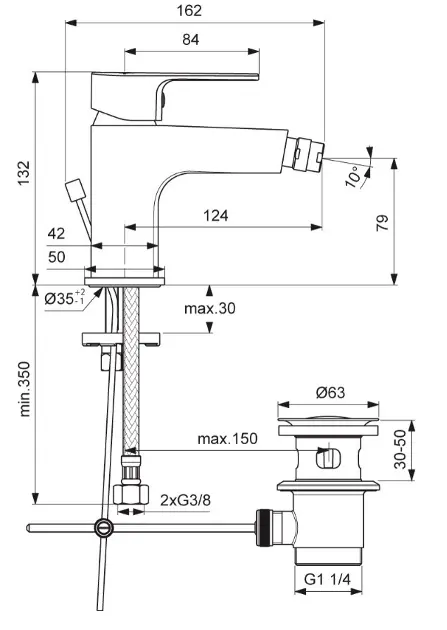 Ideal Standard - Cerafine D - Bidé csaptelep - BC492AA – 2. kép