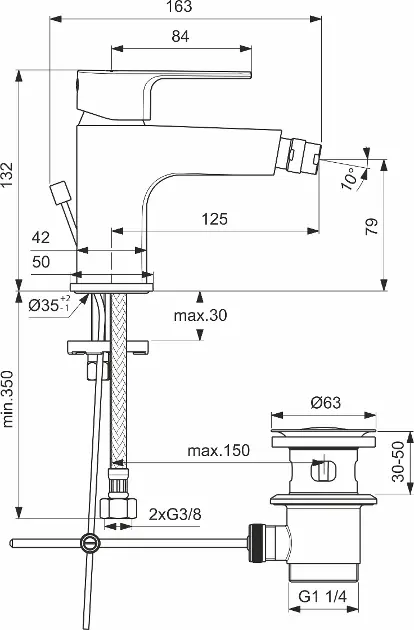 Ideal Standard - Cerafine D - Bidé csaptelep - BC691AA – 2. kép