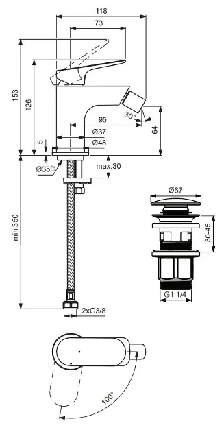 Ideal Standard - Ceralife O - Bidé csaptelep - BE021AA – 2. kép