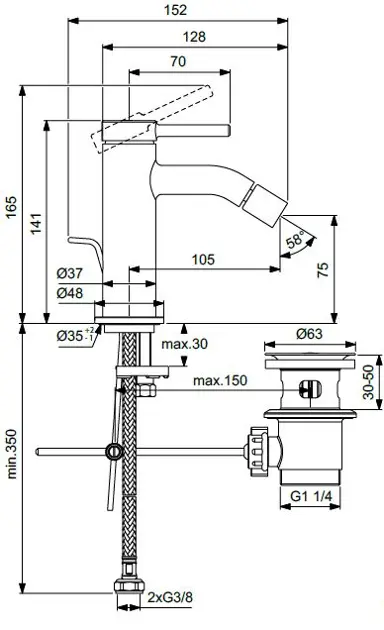 Ideal Standard - Ceraline Nuovo - Bidé csaptelep - BD765XG – 2. kép