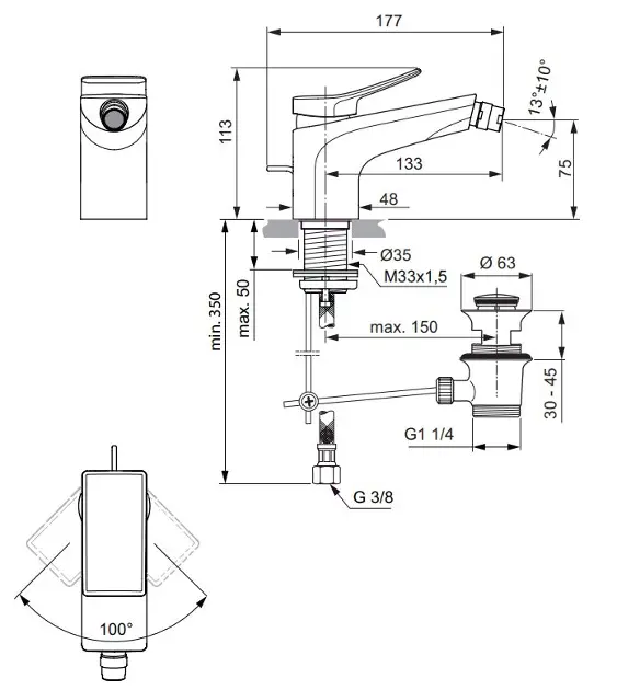 Ideal Standard - Conca Tap - Bidé csaptelep - BC760A5 – 2. kép