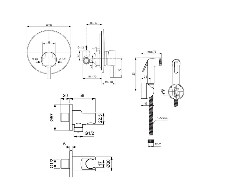 Ideal Standard - Idealspray - Bidé csaptelep - BD651XG – 2. kép