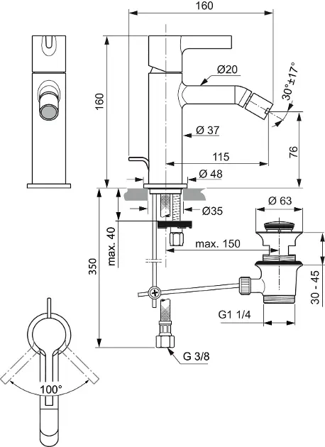 Ideal Standard - Joy - Bidé csaptelep - BC784AA – 2. kép