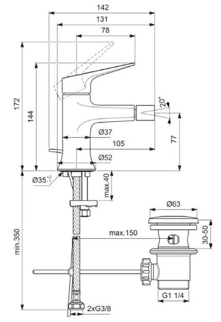 Ideal Standard - La Dolce Vita - Bidé csaptelep - BD664A5 – 2. kép
