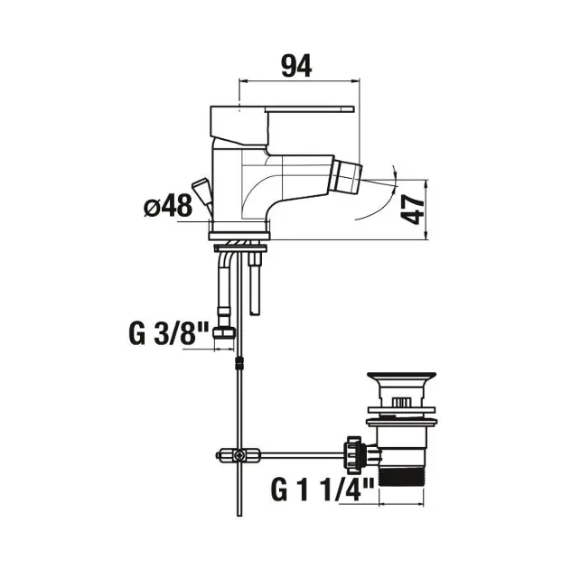 Jika - Lyra Smart - Bidé csaptelep - H3411Z10041171 – 2. kép