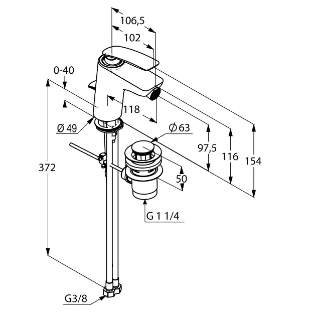 Kludi - Balance - Bidé csaptelep - 522160575 – 2. kép