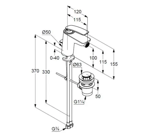 Kludi - Balance - Bidé csaptelep - 522168775 – 2. kép