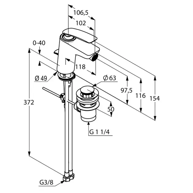 Kludi - Balance - Bidé csaptelep - 522169175 – 2. kép