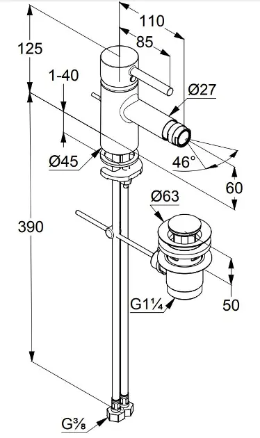 Kludi - Bozz - Bidé csaptelep - 385330576 – 2. kép