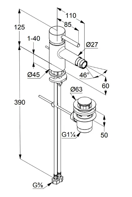 Kludi - Bozz - Bidé csaptelep - 385335376 – 2. kép
