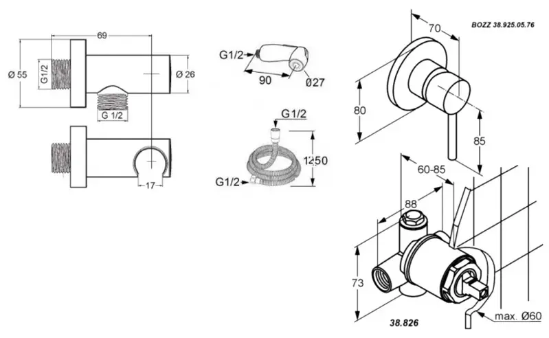 Kludi - Bozz - Bidé csaptelep - 389990576 – 2. kép